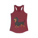 Dachshund  Women's Ideal Racerback Tank, XS - 2XL, 8 Colors, Soft Cotton/Polyester, Extra Light Fabric, FREE Shipping, Made in USA!!
