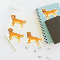 Golden Retriever Sticker Sheets, 2 Image Sizes, 3 Image Surfaces, Water Resistant Vinyl, FREE Shipping, Made in USA!!
