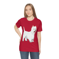 West Highland White Terrier Unisex Jersey Short Sleeve Tee, S - 3XL, Cotton, Light Fabric, FREE Shipping, Made in USA!!