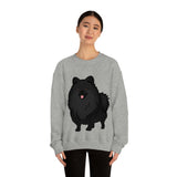 Black Pomeranian Unisex Heavy Blend™ Crewneck Sweatshirt, S - 3XL; 4 Colors; Cotton/Polyester; Medium Heavy Fabric; FREE Shipping; Made in USA!!