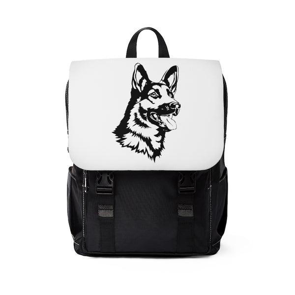 German Shepherd Unisex Casual Shoulder Backpack