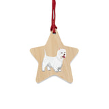 West Highland White Terrier Wooden Ornaments, 6 Shapes, Solid Wood, Magnetic Back, FREE Shipping, Made in USA!!