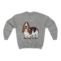 Basset Hound Unisex Heavy Blend™ Crewneck Sweatshirt, Cotton & Polyester, S - 5XL, 12 Colors, FREE Shipping, Made in USA!!