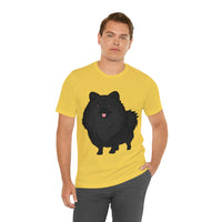 Black Pomeranian Unisex Jersey Short Sleeve Tee, S - 3XL, 16 Colors, Cotton, Light Fabric, FREE Shipping, Made in USA!!