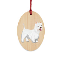 West Highland White Terrier Wooden Ornaments, 6 Shapes, Solid Wood, Magnetic Back, FREE Shipping, Made in USA!!