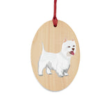 West Highland White Terrier Wooden Ornaments, 6 Shapes, Solid Wood, Magnetic Back, FREE Shipping, Made in USA!!