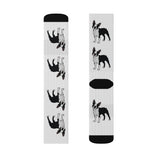 Boston Terrier Sublimation Socks, 3 Sizes, Polyester/Spandex, FREE Shipping, Made in USA!!