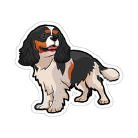 Tricolor Cavalier King Charles Spaniel Kiss-Cut Stickers