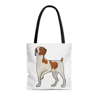 Brittany Dog Tote Bag, 3 Sizes, Boxed Corners, 100% Polyester, Made in the USA!!