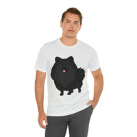 Black Pomeranian Unisex Jersey Short Sleeve Tee, S - 3XL, 16 Colors, Cotton, Light Fabric, FREE Shipping, Made in USA!!