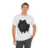 Black Pomeranian Unisex Jersey Short Sleeve Tee, S - 3XL, 16 Colors, Cotton, Light Fabric, FREE Shipping, Made in USA!!