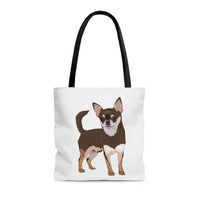 Chihuahua Tote Bag, 3 Sizes, 100% Polyester, Boxed Corners, Black Cotton Handles, Made in USA, FREE Shipping!!