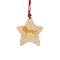 Golden Retriever Wooden Ornaments, 6 Shapes, Solid Wood, Magnetic Back, Comes with Red Ribbon, FREE Shipping, Made in USA!!