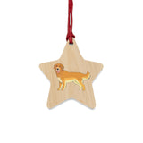 Golden Retriever Wooden Ornaments, 6 Shapes, Solid Wood, Magnetic Back, Comes with Red Ribbon, FREE Shipping, Made in USA!!