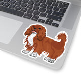 Ruby Cavalier King Charles Spaniel Kiss-Cut Stickers, 4 Sizes, White or Transparent, Indoor Use, Not Waterproof, FREE Shipping, Made in the USA!!