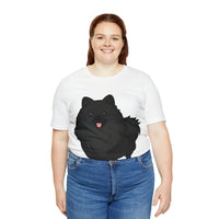 Black Pomeranian Unisex Jersey Short Sleeve Tee, S - 3XL, 16 Colors, Cotton, Light Fabric, FREE Shipping, Made in USA!!