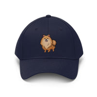 Pomeranian Unisex Twill Hat, Cotton Twill, Adjustable Velcro Enclosure, FREE Shipping, Made in USA!!