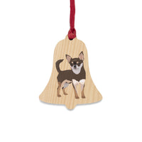 Chihuahua Wooden Christmas Ornaments, 6 Shapes, Magnetic Back, Red Ribbon For Hanging, FREE Shipping!!