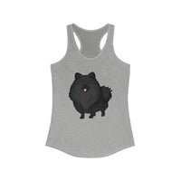 Black Pomeranian Women's Ideal Racerback Tank, 7 Colors; S - 2XL; Cotton/Polyester; Extra Light Fabric; FREE Shipping, Made in USA!!
