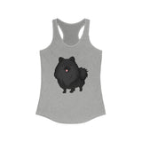 Black Pomeranian Women's Ideal Racerback Tank, 7 Colors; S - 2XL; Cotton/Polyester; Extra Light Fabric; FREE Shipping, Made in USA!!