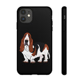 Basset Hound Tough Cases, 33 Sizes, Google, Samsung, iPhone, Matte or Glossy, Impact Resistant, Dual Layer Case, FREE Shipping, Made in USA!!