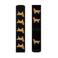 Golden Retriever Sublimation Socks, 3 Sizes, Polyester/Spandex, Ribbed Tube, Cushioned Bottoms, FREE Shipping, Made in USA!!
