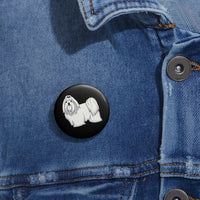 Maltese Custom Pin Buttons, 3 Sizes, Safety Pin Backing,
