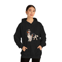 Tricolor Cavalier King Charles Spaniel Unisex Heavy Blend Hooded Sweatshirt, S - 5XL, 12 Colors, FREE Shipping, Made in Usa!!