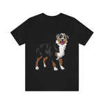 Australian Shepherd Unisex Jersey Short Sleeve Tee, XS-3XL, 14 Colors, Soft Cotton, Light Fabric, FREE Shipping, Made in USA!!