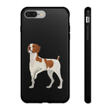 Brittany Dog Tough Cell Phone Cases, Dual Layer Case, Impact Resistant Outer Shell, Clear, Open Ports, Samsung & iPhone, Made in the USA!!