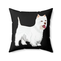 West Highland White Terrier Spun Polyester Square Pillow, 4 Sizes, Polyester Cover and Pillow, FREE Shipping, Made in USA!!
