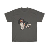 Tricolor Cavalier King Charles Spaniel Unisex Heavy Cotton Tee