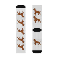 Rhodesian Ridgeback Sublimation Socks, 3 Sizes, Polyester/Spandex, Cushioned Bottoms, FREE Shipping, Made in USA!!