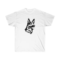 German Shepherd Unisex Ultra Cotton Tee, S - 3 XL, 12 Colors, 100% Cotton, Light Fabric, FREE Shipping, Made in USA!!