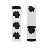 Black Pomeranian Sublimation Socks; 3 Sizes; Polyester/Spandex;