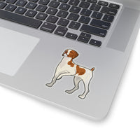 Brittany Dog Kiss-Cut Stickers, 4 Sizes, White or Transparent Background