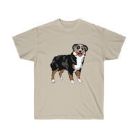 Australian Shepherd Unisex Ultra Cotton Tee, S-5XL, 15 Colors, 100% Cotton, Medium Fabric, FREE Shipping, Made in USA!!