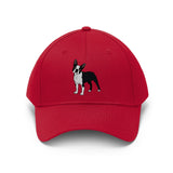 Boston Terrier Unisex Twill Hat, Cotton Twill, Adjustable Velcro Closure, FREE Shipping, Made in USA!!