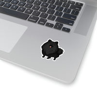 Black Pomeranian Kiss-Cut Stickers, 4 Sizes, White or Transparent, Vinyl, 3M Glue, FREE Shipping, Made in USA!!