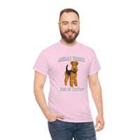 Airedale Terrier Unisex Heavy Cotton Tee, S - 5XL, 14 Colors, Light Fabric, FREE Shipping, Made in USA!!