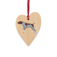 German Shorthaired Pointer Wooden Ornaments, 6 Shapes, Solid Wood, Magnetic Back, Contains Ribbon, FREE Shipping, Made in USA!!