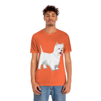 West Highland White Terrier Unisex Jersey Short Sleeve Tee, S - 3XL, Cotton, Light Fabric, FREE Shipping, Made in USA!!