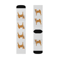 Shiba Inu Sublimation Socks, 3 Sizes, Polyester/Spandex, FREE  Shipping, Made in USA!!