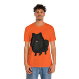 Black Pomeranian Unisex Jersey Short Sleeve Tee, S - 3XL, 16 Colors, Cotton, Light Fabric, FREE Shipping, Made in USA!!