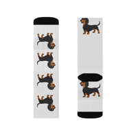 Dachshund Sublimation Socks, 3 Sizes, Polyester/Acrylic/Nylon/Spandex, FREE Shipping, Made in USA!!