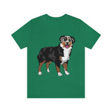 Australian Shepherd Unisex Jersey Short Sleeve Tee, XS-3XL, 14 Colors, Soft Cotton, Light Fabric, FREE Shipping, Made in USA!!