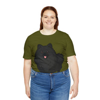 Black Pomeranian Unisex Jersey Short Sleeve Tee, S - 3XL, 16 Colors, Cotton, Light Fabric, FREE Shipping, Made in USA!!