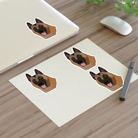 Belgian Malinois Sticker Sheets, 2 Image Sizes, 3 Image Surfaces, Water Resistant Vinyl, FREE Shipping, Made in USA!!