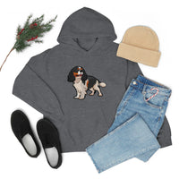 Tricolor Cavalier King Charles Spaniel Unisex Heavy Blend Hooded Sweatshirt, S - 5XL, 12 Colors, FREE Shipping, Made in Usa!!