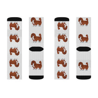 Ruby Cavalier King Charles Spaniel Sublimation Socks, 3 Sizes, Polyester/Spandex, FREE Shipping, Made in USA!!